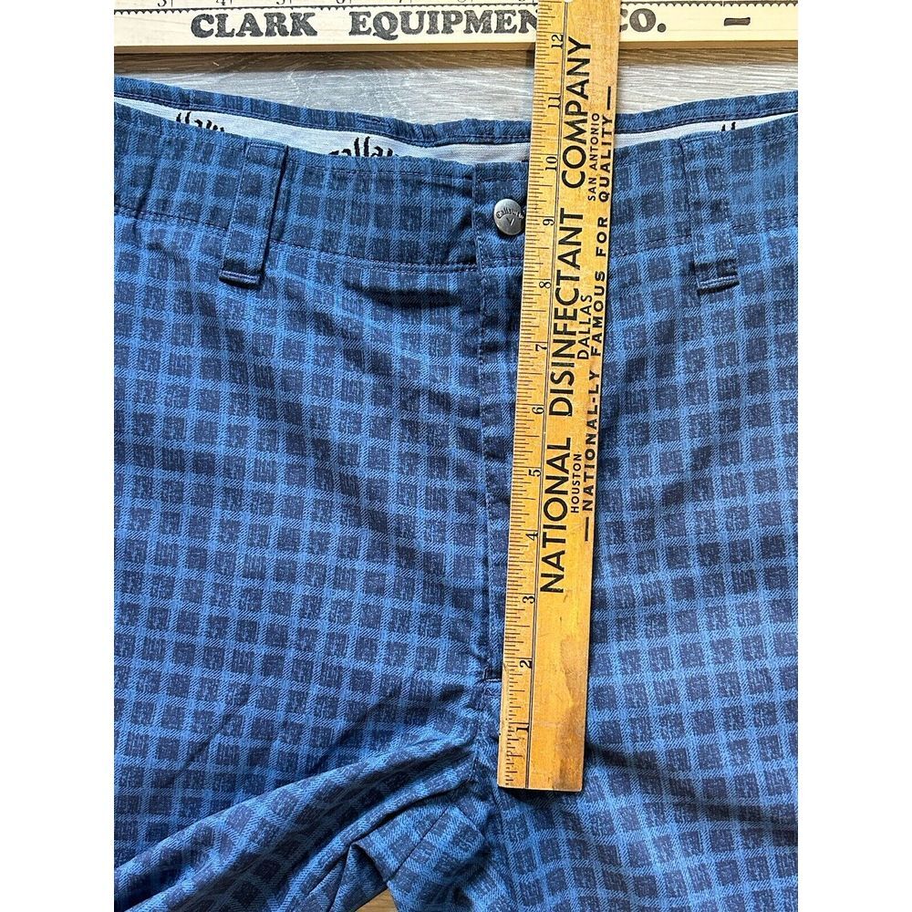 Callaway Performance 34 Chino Golf Shorts Blue/black Geometric Pattern Inseam 10